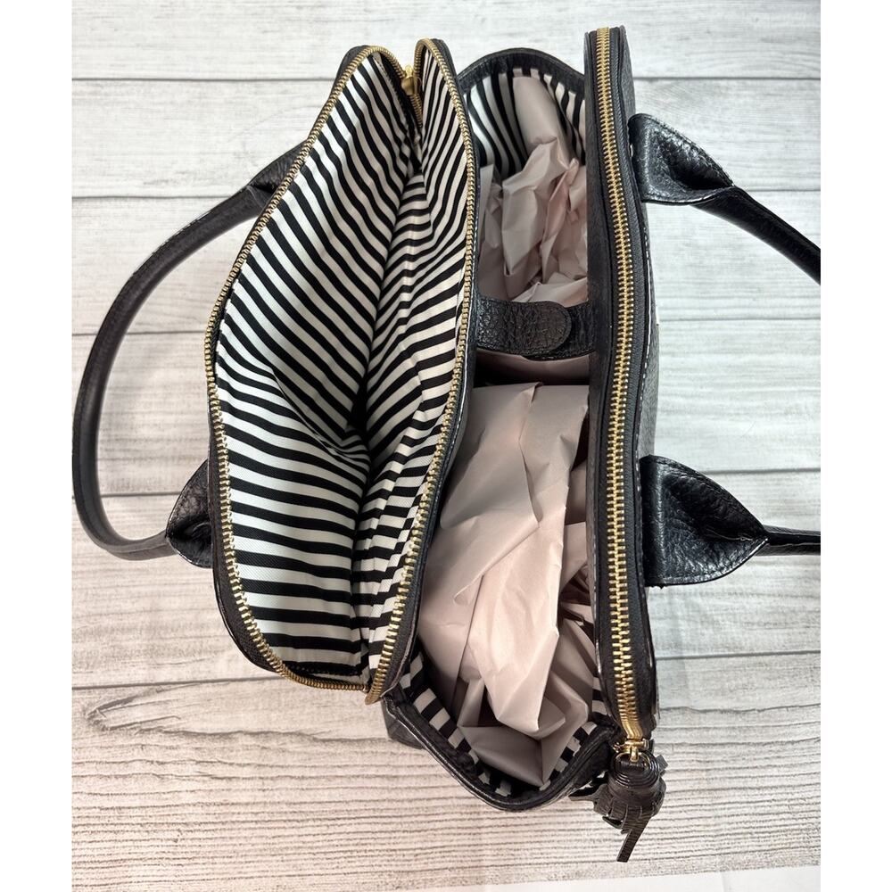 Kate Spade Southport Avenue Lydia Black Leather Large Satchel Shoulder Bag Purse - Picture 7 of 14